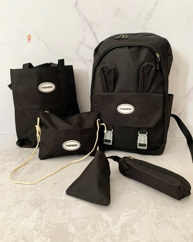 ست کوله پشتی ۵ تیکه مشکی