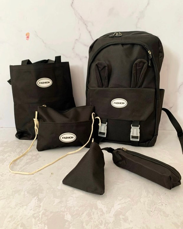 ست کوله پشتی ۵ تیکه مشکی