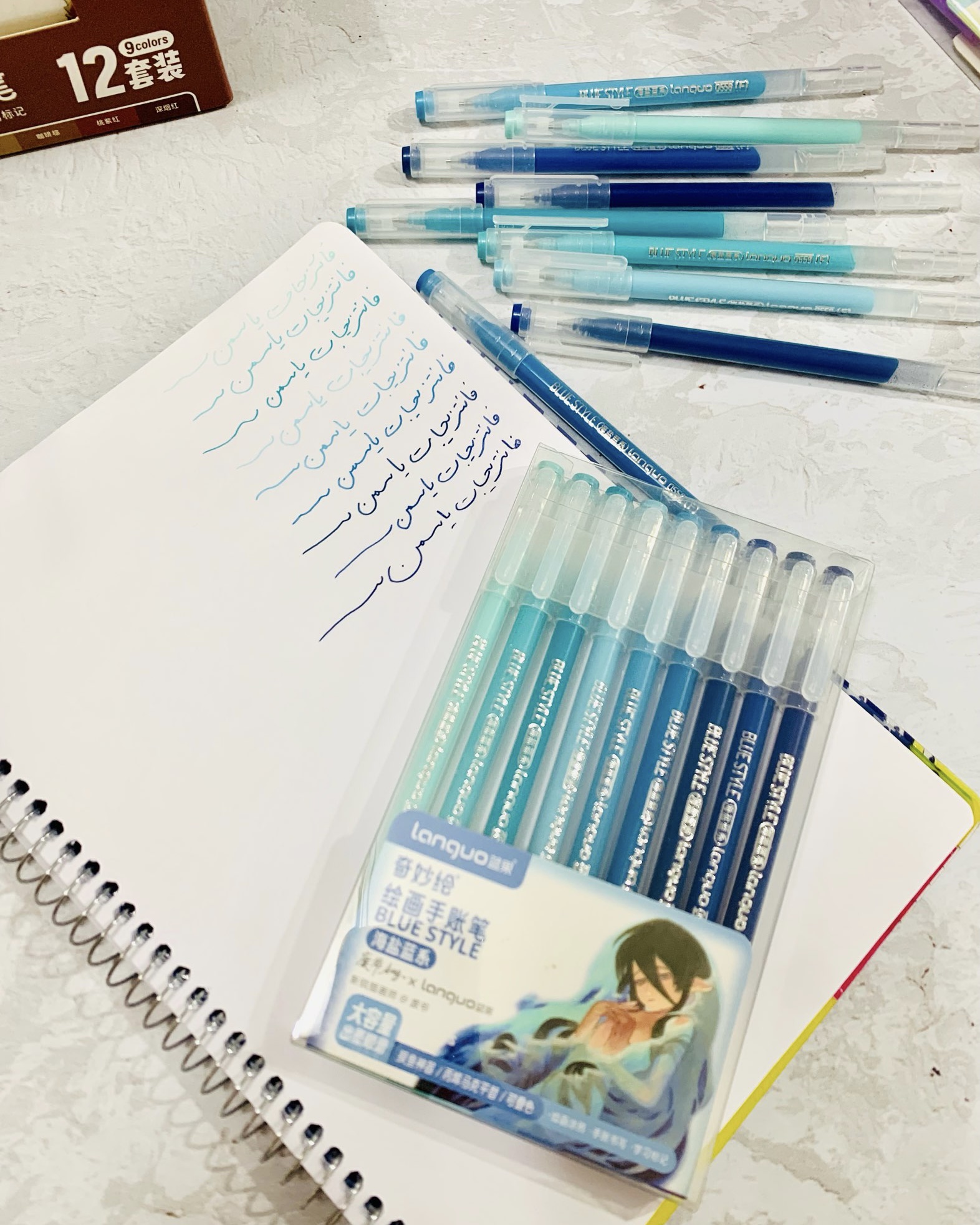 پک‌رواننویس۹ رنگ‌لانگو طیف آبی