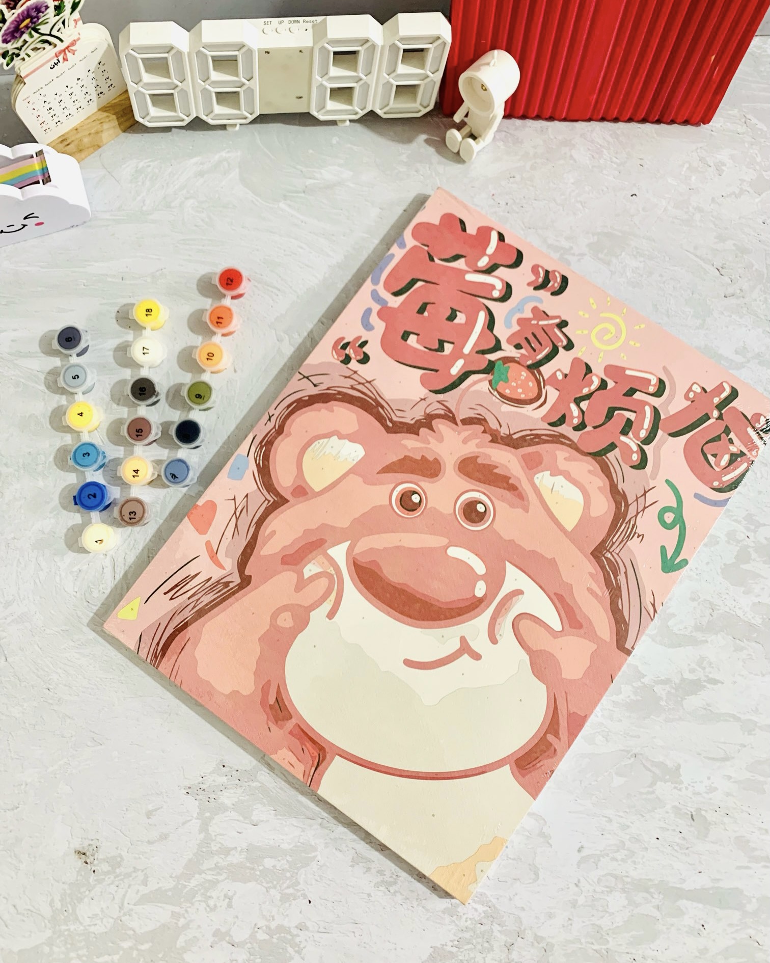 نقاشی ابرنگی با اعداد طرح پسرونه