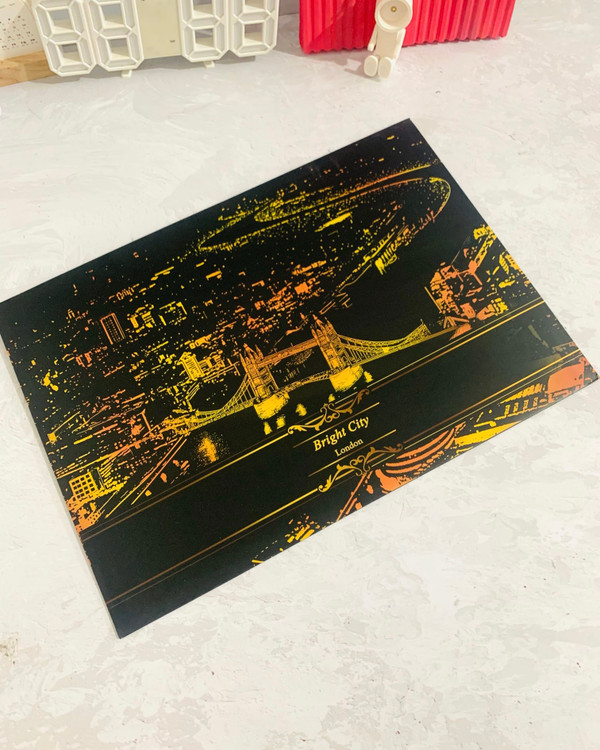 کاغذ ذغالی بزرگسال طرح شهر