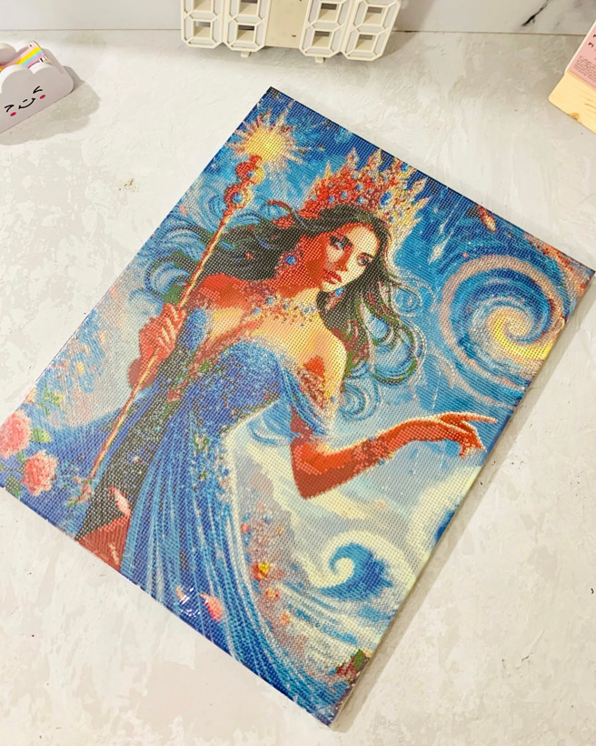 نقاشی الماسی بزرگسال فرشته ی زن
